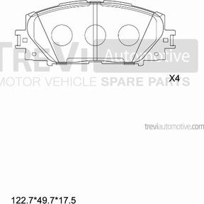 Trevi Automotive PF1274 - Əyləc altlığı dəsti, əyləc diski furqanavto.az