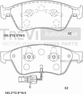 Trevi Automotive PF1277 - Əyləc altlığı dəsti, əyləc diski furqanavto.az