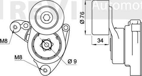 Trevi Automotive TA1691 - Kəmər Dartıcı, v-yivli kəmər furqanavto.az