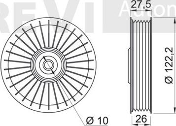 Trevi Automotive TA1607 - Yönləndirmə / Bələdçi Kasnağı, v-yivli kəmər furqanavto.az