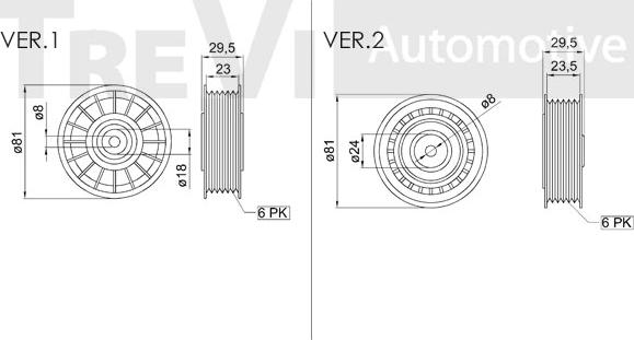 Trevi Automotive TA1012 - Yönləndirmə / Bələdçi Kasnağı, v-yivli kəmər furqanavto.az