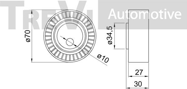 Trevi Automotive TA1109 - Yönləndirmə / Bələdçi Kasnağı, v-yivli kəmər furqanavto.az