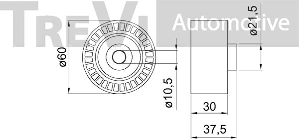 Trevi Automotive TD1511 - Yönləndirmə / Bələdçi kasnağı, vaxt kəməri furqanavto.az