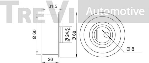 Trevi Automotive TD1248 - Gərginlik kasnağı, vaxt kəməri furqanavto.az