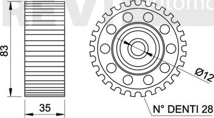 Trevi Automotive TD1204 - Yönləndirmə / Bələdçi kasnağı, vaxt kəməri furqanavto.az