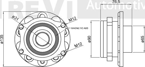 Trevi Automotive WB1035 - Təkər qovşağı, podşipnik dəsti furqanavto.az