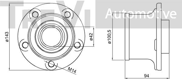 Trevi Automotive WB1033 - Təkər qovşağı, podşipnik dəsti furqanavto.az