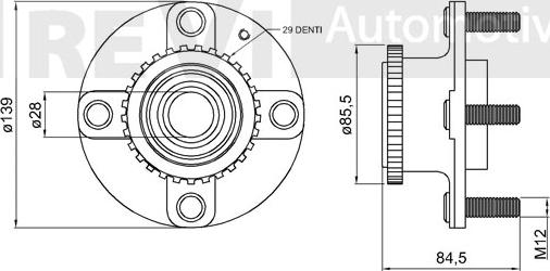 Trevi Automotive WB1775 - Təkər qovşağı, podşipnik dəsti furqanavto.az