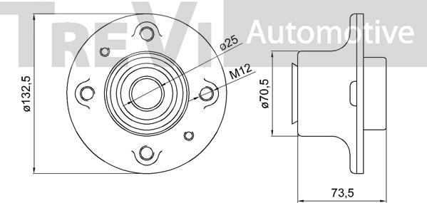 Trevi Automotive WB2159 - Təkər qovşağı, podşipnik dəsti furqanavto.az