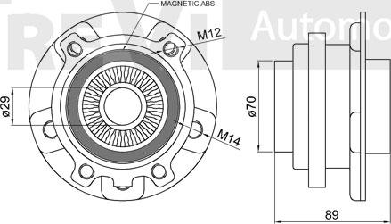 Trevi Automotive WB2241 - Təkər qovşağı, podşipnik dəsti furqanavto.az