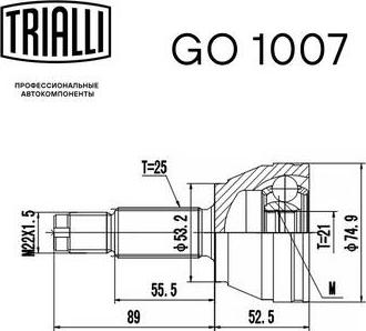 Trialli GO 1007 - Birləşmə dəsti, ötürücü val furqanavto.az