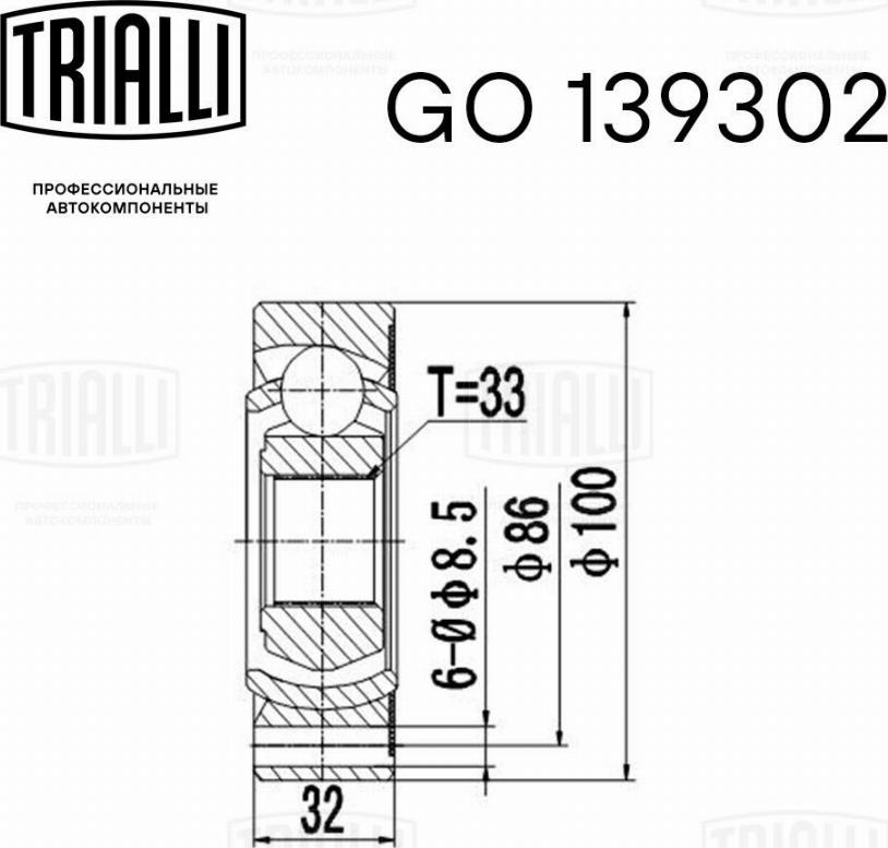 Trialli GO 139302 - Birləşmə dəsti, ötürücü val furqanavto.az