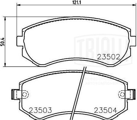 Trialli PF 4303 - Əyləc altlığı dəsti, əyləc diski furqanavto.az