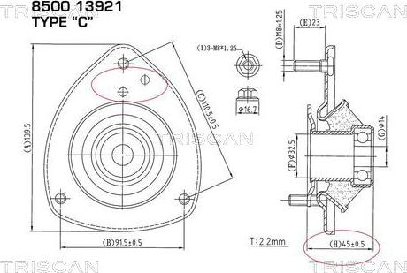 Triscan 8500 13921 - Üst Strut Montajı furqanavto.az