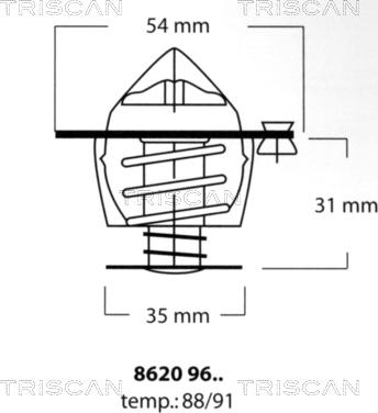 Triscan 8620 9688 - Termostat, soyuducu furqanavto.az