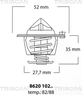 Triscan 8620 10282 - Termostat, soyuducu furqanavto.az