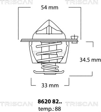 Triscan 8620 8288 - Termostat, soyuducu furqanavto.az