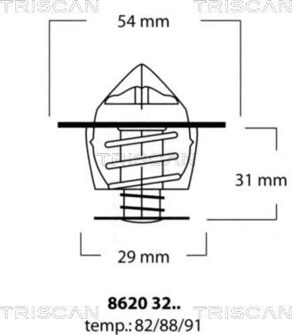 Triscan 8620 3291 - Termostat, soyuducu furqanavto.az