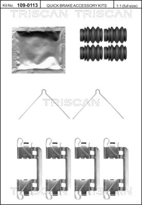 Triscan 8105 401622 - Disk əyləc pedləri üçün aksesuar dəsti furqanavto.az