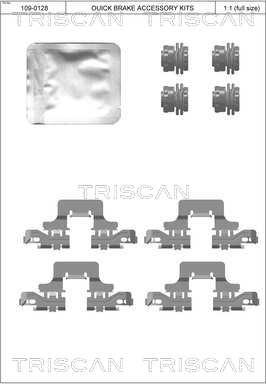 Triscan 8105 291630 - Disk əyləc pedləri üçün aksesuar dəsti furqanavto.az