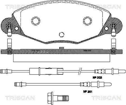 Triscan 8110 28018 - Əyləc altlığı dəsti, əyləc diski furqanavto.az