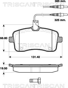 Triscan 8110 28035 - Əyləc altlığı dəsti, əyləc diski furqanavto.az