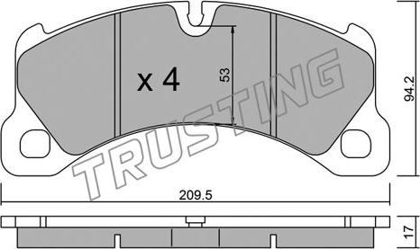 Trusting 972.0 - Əyləc altlığı dəsti, əyləc diski furqanavto.az