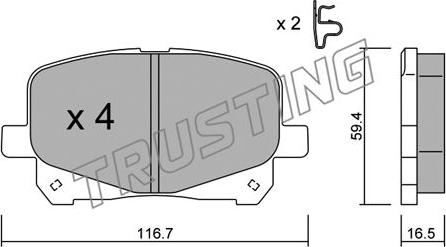 Trusting 459.0 - Əyləc altlığı dəsti, əyləc diski furqanavto.az