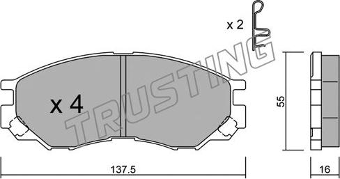 Trusting 416.0 - Əyləc altlığı dəsti, əyləc diski furqanavto.az