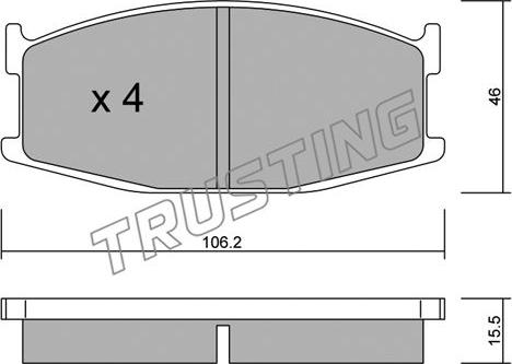 Trusting 484.0 - Əyləc altlığı dəsti, əyləc diski furqanavto.az