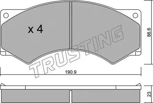 Trusting 595.0 - Əyləc altlığı dəsti, əyləc diski furqanavto.az