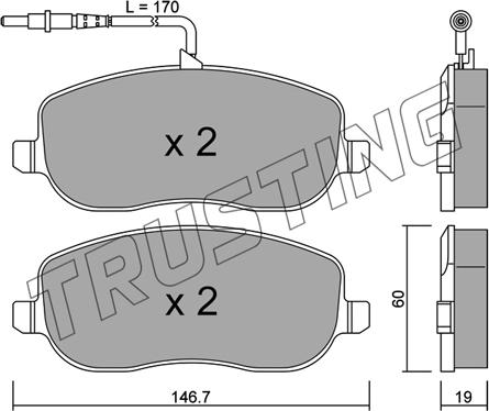 Trusting 546.0 - Əyləc altlığı dəsti, əyləc diski furqanavto.az