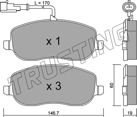 Trusting 546.1 - Əyləc altlığı dəsti, əyləc diski furqanavto.az