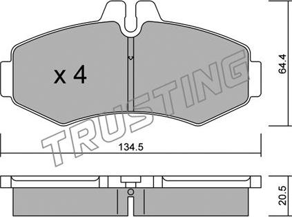 Trusting 589.0 - Əyləc altlığı dəsti, əyləc diski furqanavto.az