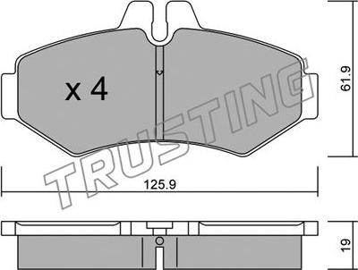 Trusting 588.0 - Əyləc altlığı dəsti, əyləc diski furqanavto.az