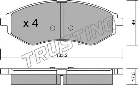 Trusting 524.0 - Əyləc altlığı dəsti, əyləc diski furqanavto.az