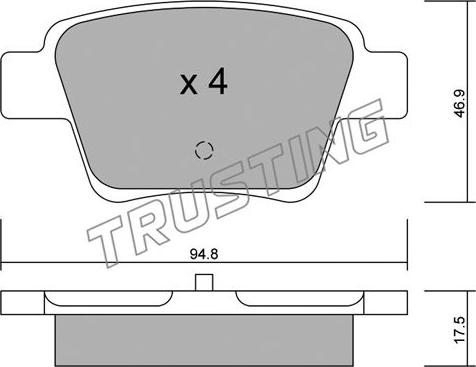 Trusting 655.0 - Əyləc altlığı dəsti, əyləc diski furqanavto.az