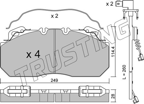 Trusting 605.0W - Əyləc altlığı dəsti, əyləc diski furqanavto.az