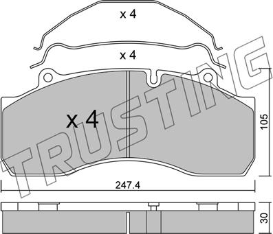 Trusting 610.0 - Əyləc altlığı dəsti, əyləc diski furqanavto.az