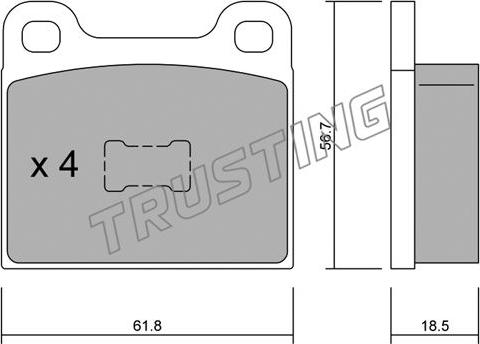 Trusting 011.1 - Əyləc altlığı dəsti, əyləc diski furqanavto.az