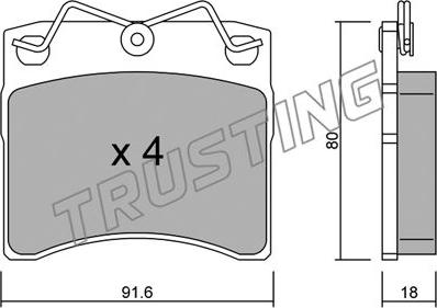 Trusting 166.0 - Əyləc altlığı dəsti, əyləc diski furqanavto.az