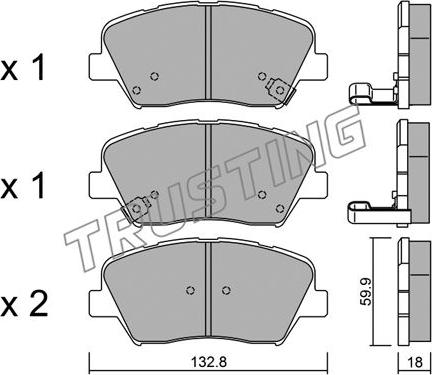 Japanparts PA-H26MK - Əyləc altlığı dəsti, əyləc diski furqanavto.az