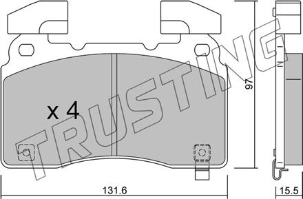 Trusting 1179.0 - Əyləc altlığı dəsti, əyləc diski furqanavto.az