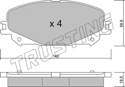 Trusting 1176.0 - Əyləc altlığı dəsti, əyləc diski furqanavto.az