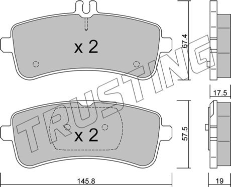 Trusting 1200.0 - Əyləc altlığı dəsti, əyləc diski furqanavto.az