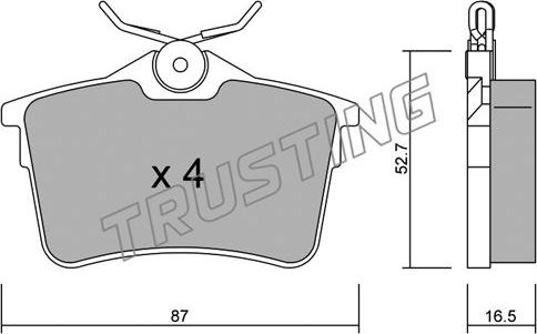 Trusting 832.0 - Əyləc altlığı dəsti, əyləc diski furqanavto.az