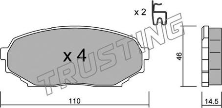 Trusting 397.0 - Əyləc altlığı dəsti, əyləc diski furqanavto.az