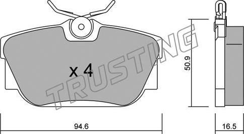 Trusting 355.0 - Əyləc altlığı dəsti, əyləc diski furqanavto.az