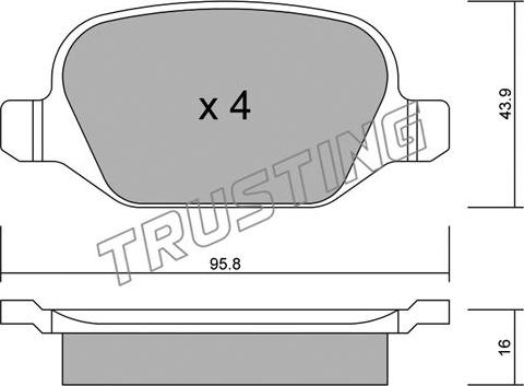 Trusting 333.1 - Əyləc altlığı dəsti, əyləc diski furqanavto.az