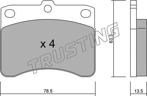 Trusting 210.0 - Əyləc altlığı dəsti, əyləc diski furqanavto.az